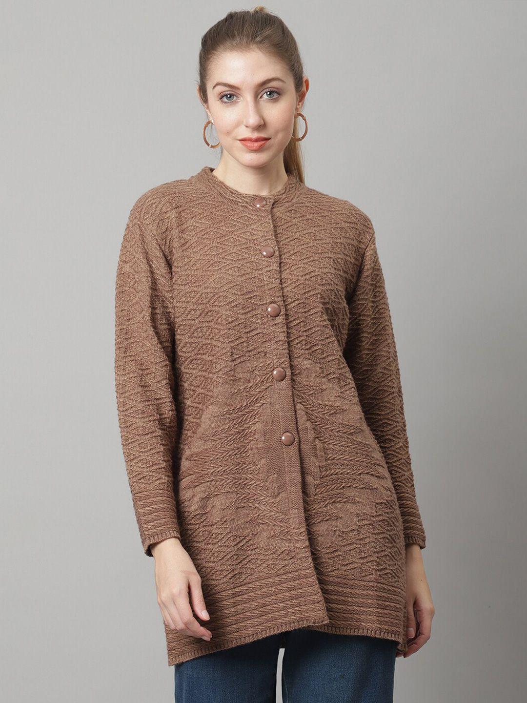 vanya women brown cable knit cardigan