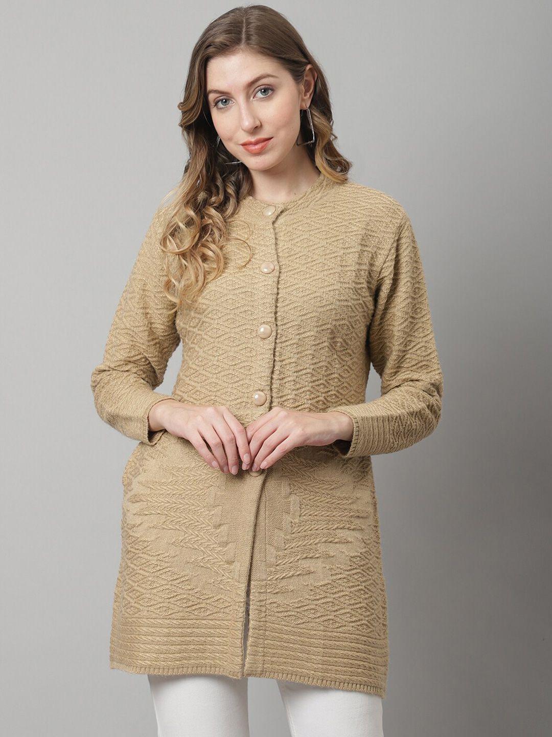 vanya women brown longline cardigan