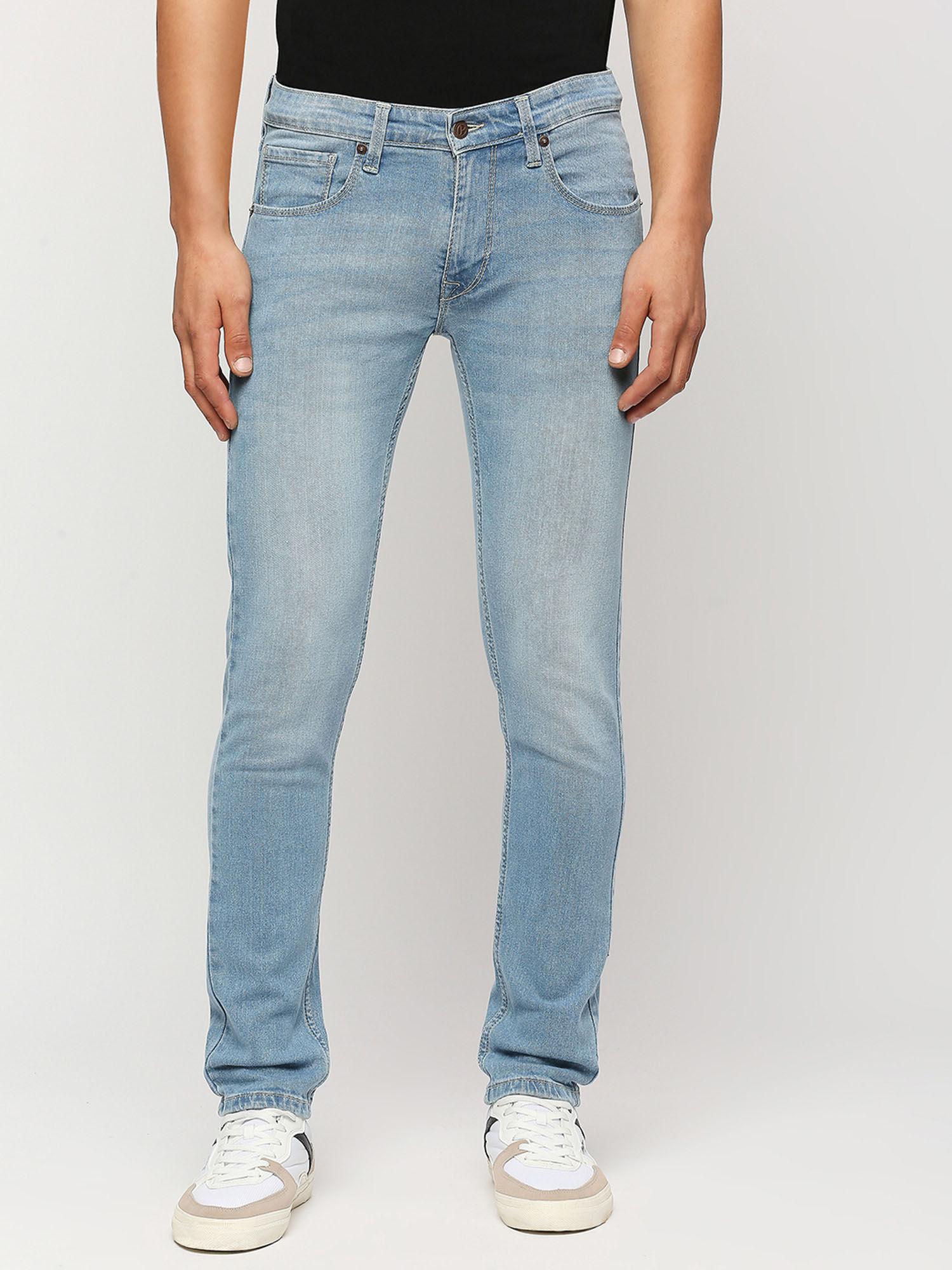 vapour tapered fit low waist jeans light blue