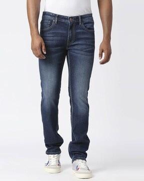 vapour mid-wash slim fit jeans