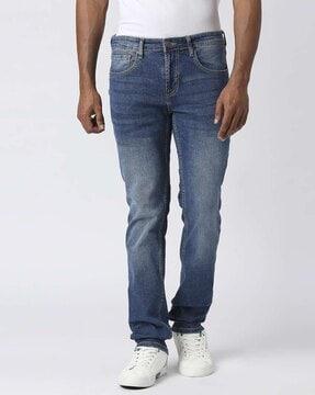 vapour mid-wash slim fit jeans