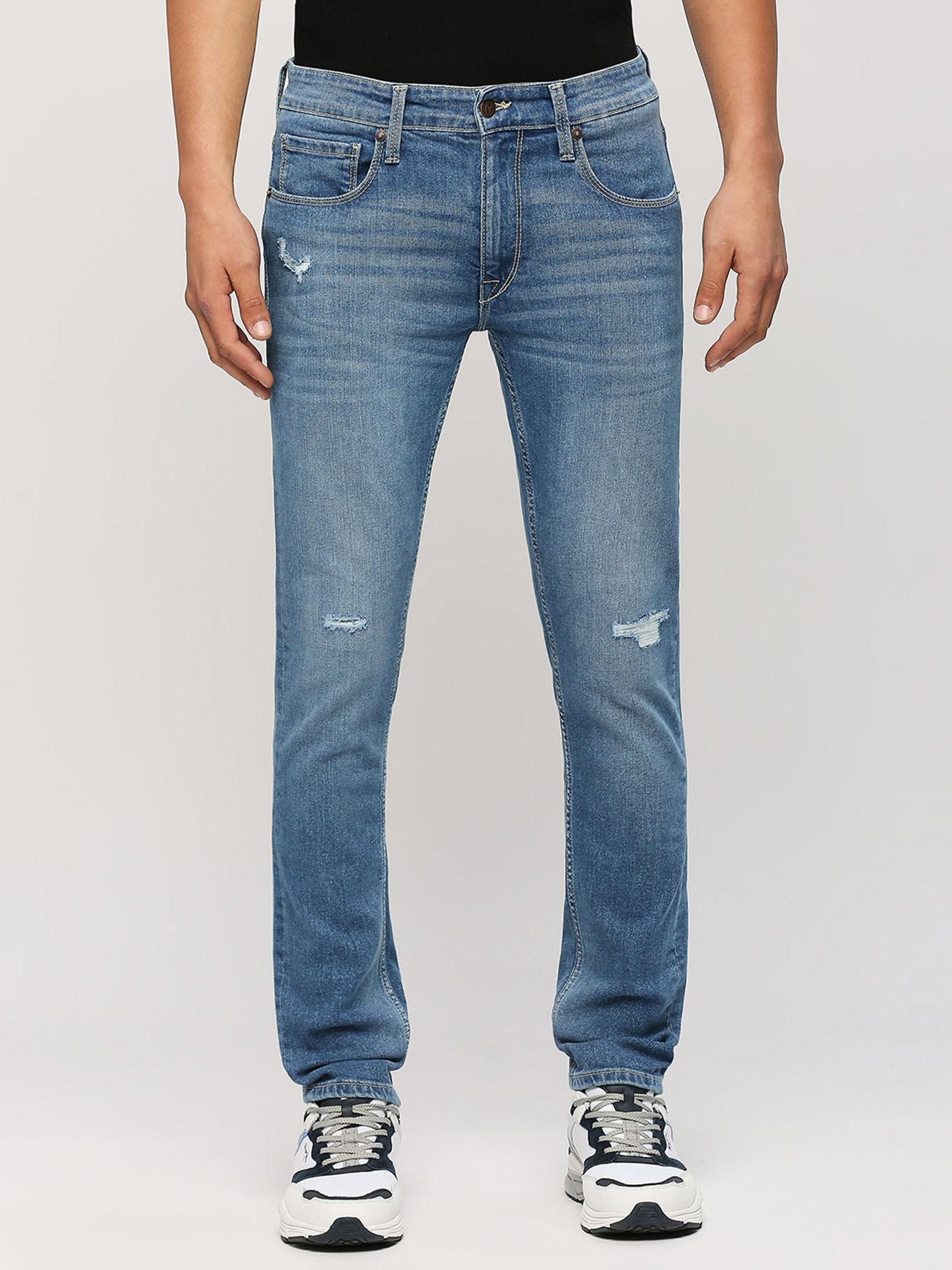 vapour tapered fit low waist jeans blue