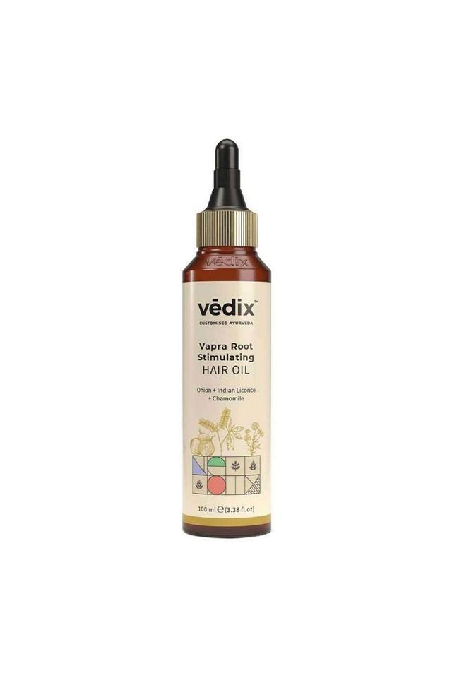 vapra root stimulating hair oil with onion + indian licorice + chamomile