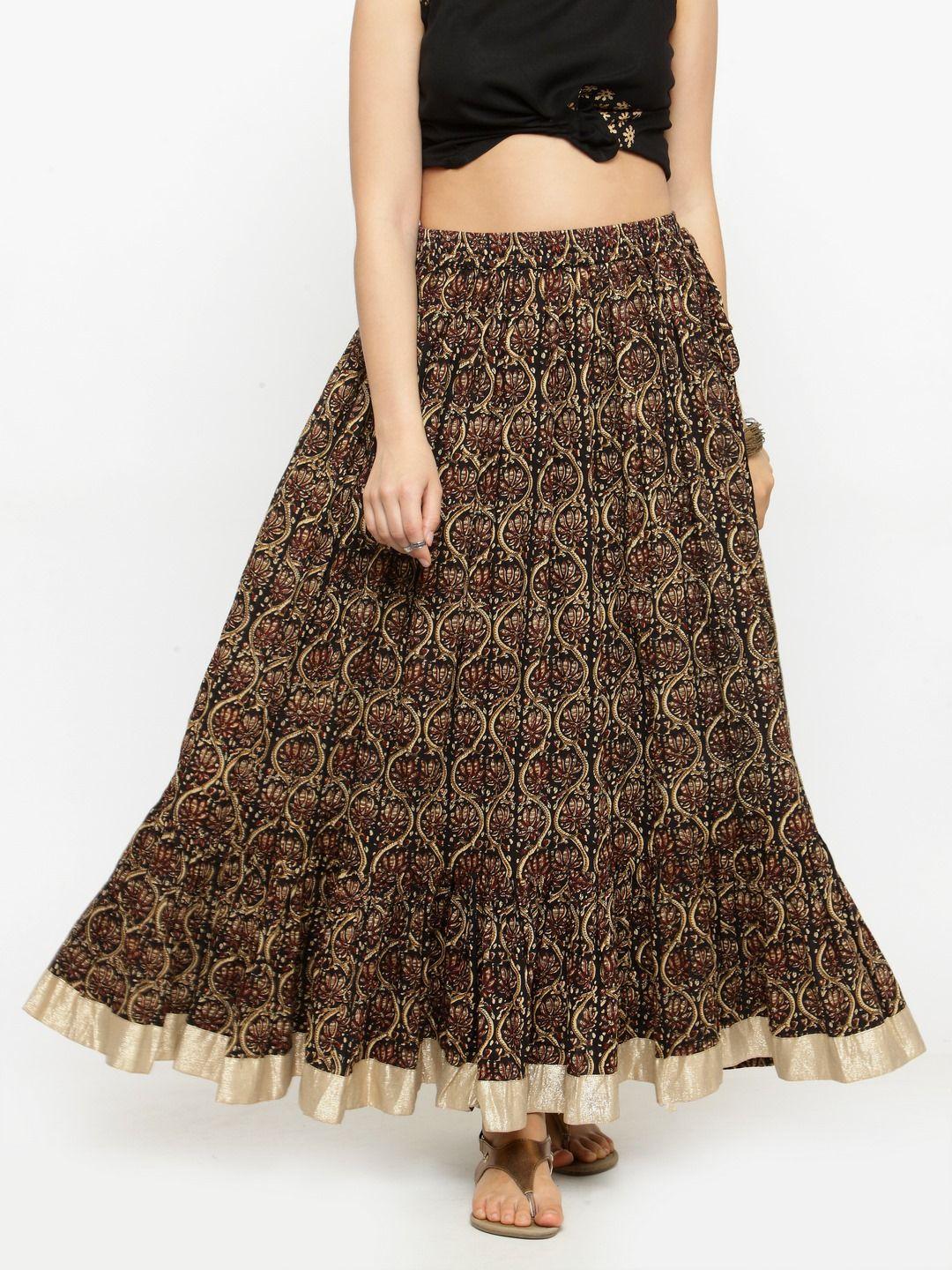varanga multi colour  kalamkari printed pure cotton skirt