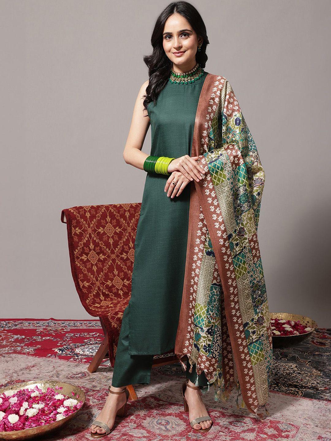 varanga a-line kurta & trousers with dupatta