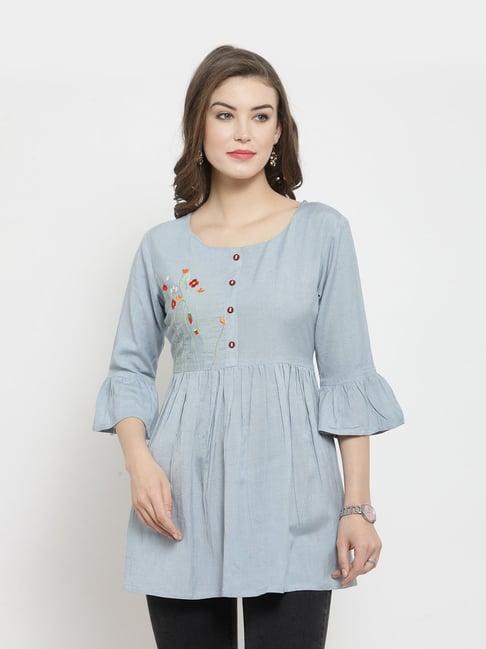 varanga blue embroidered tunic