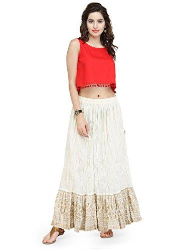 varanga cotton a-line skirt (kff-var21033-m_off-white_medium)