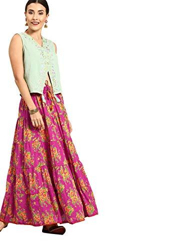 varanga cotton full skirt (kj_vars229835_fuchsia_34)