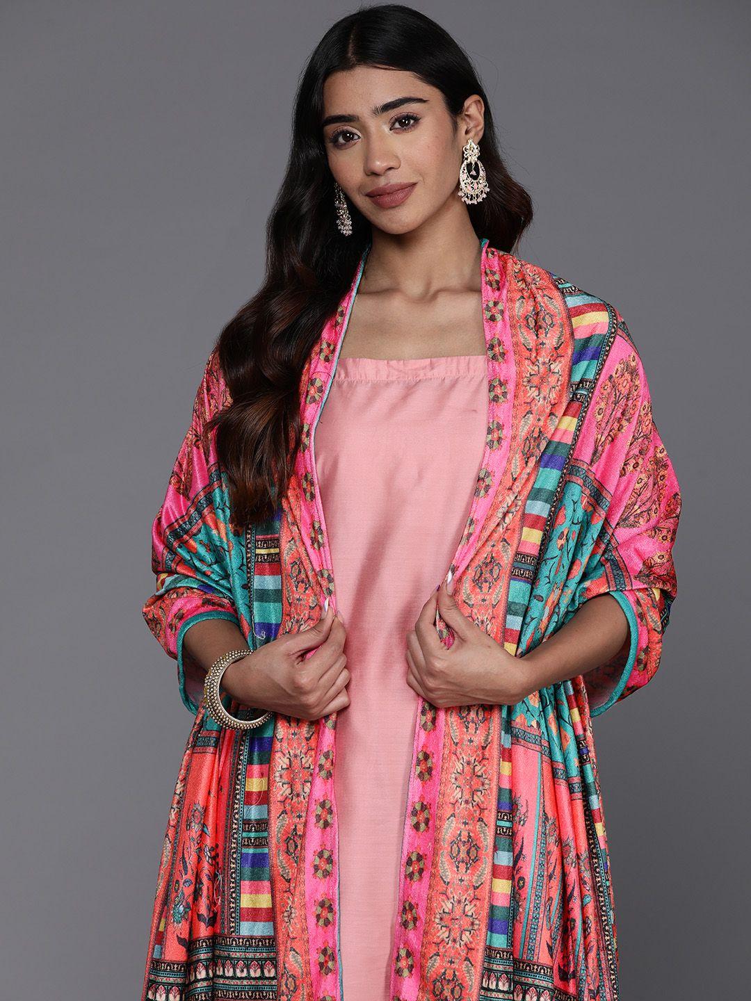 varanga ethnic motifs printed velvet shawl