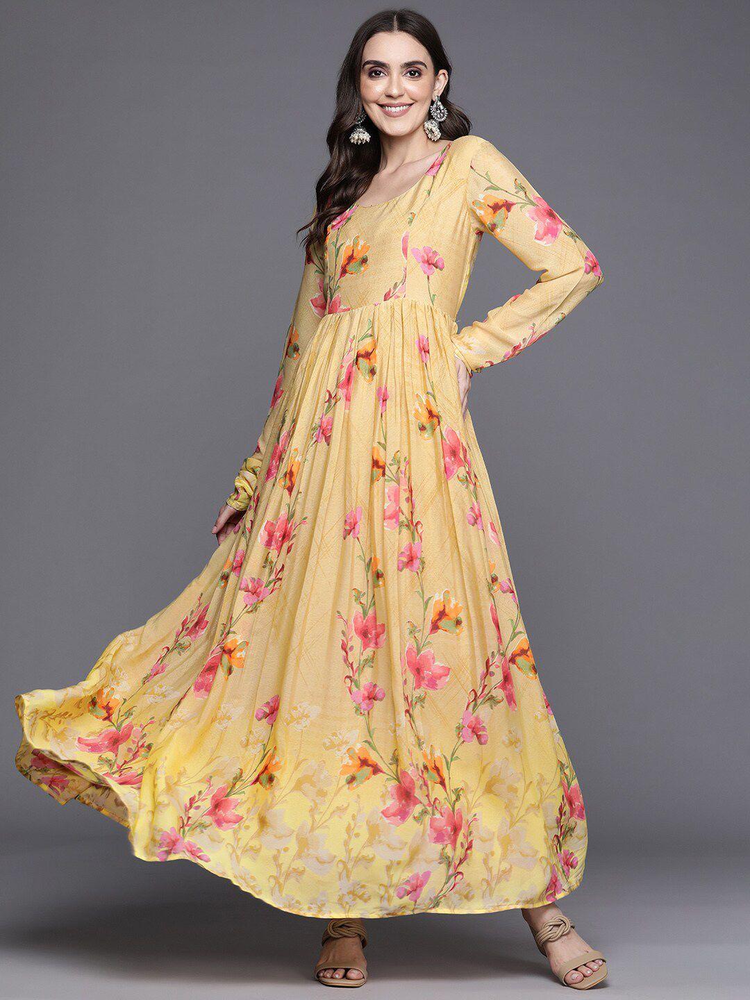 varanga floral georgette ethnic maxi dress