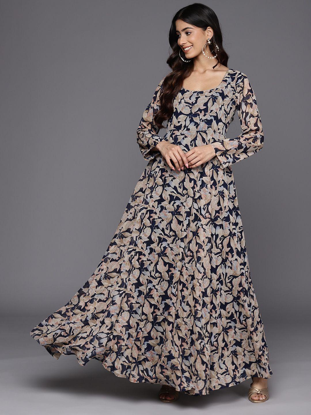 varanga floral printed gotta patti georgette anarkali kurta