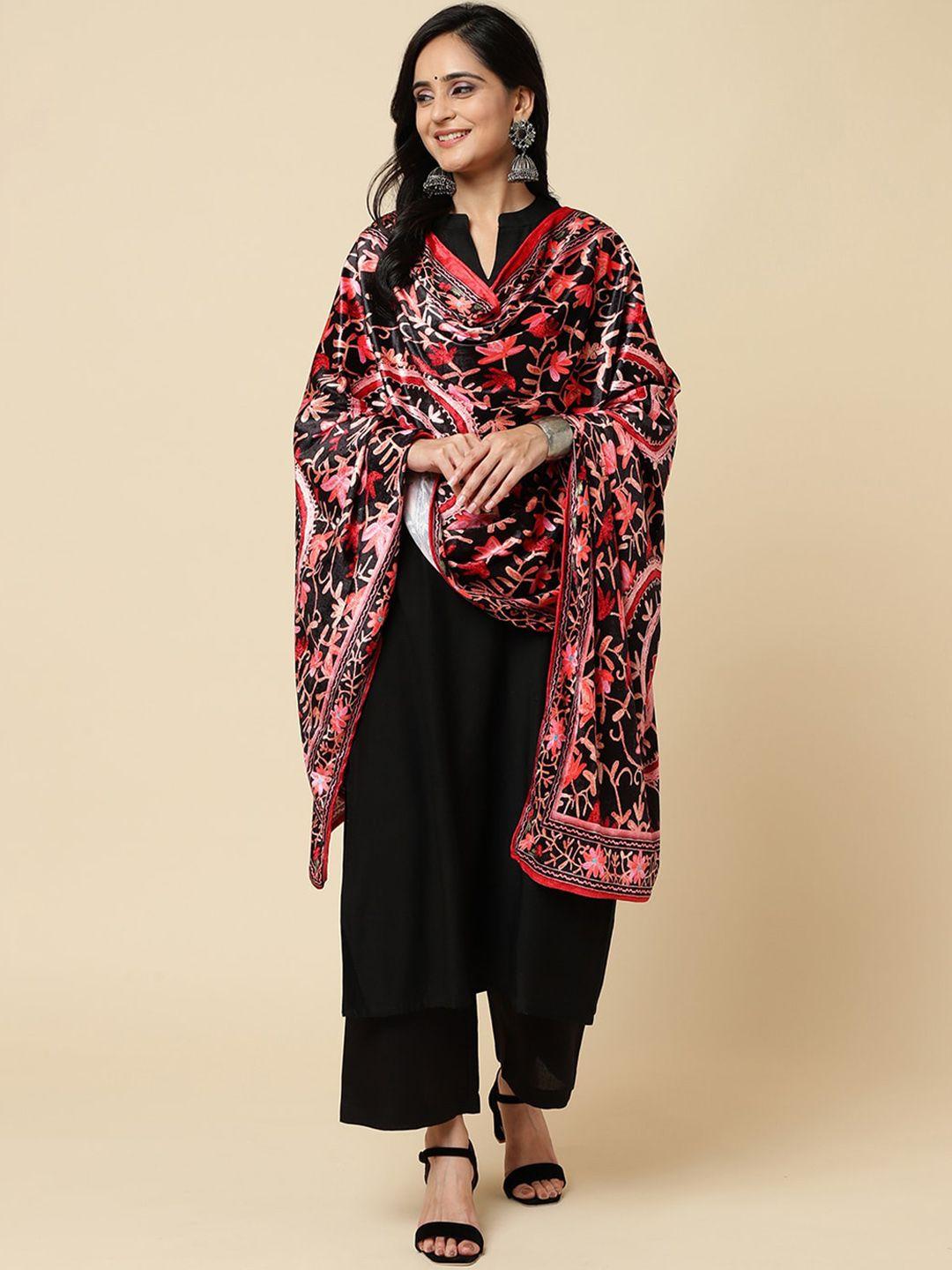 varanga floral printed velvet shawl