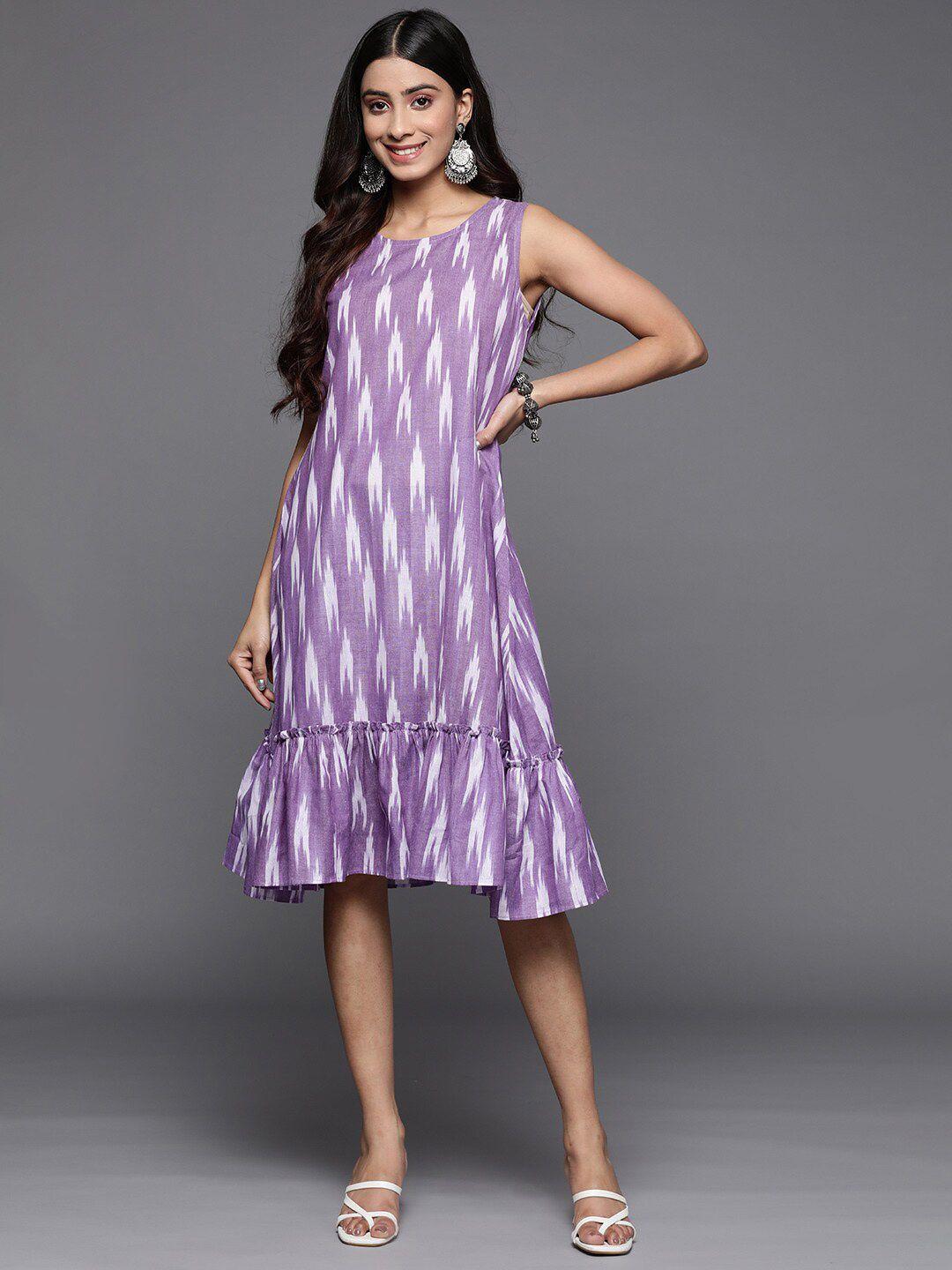 varanga ikat printed cotton a-line dress