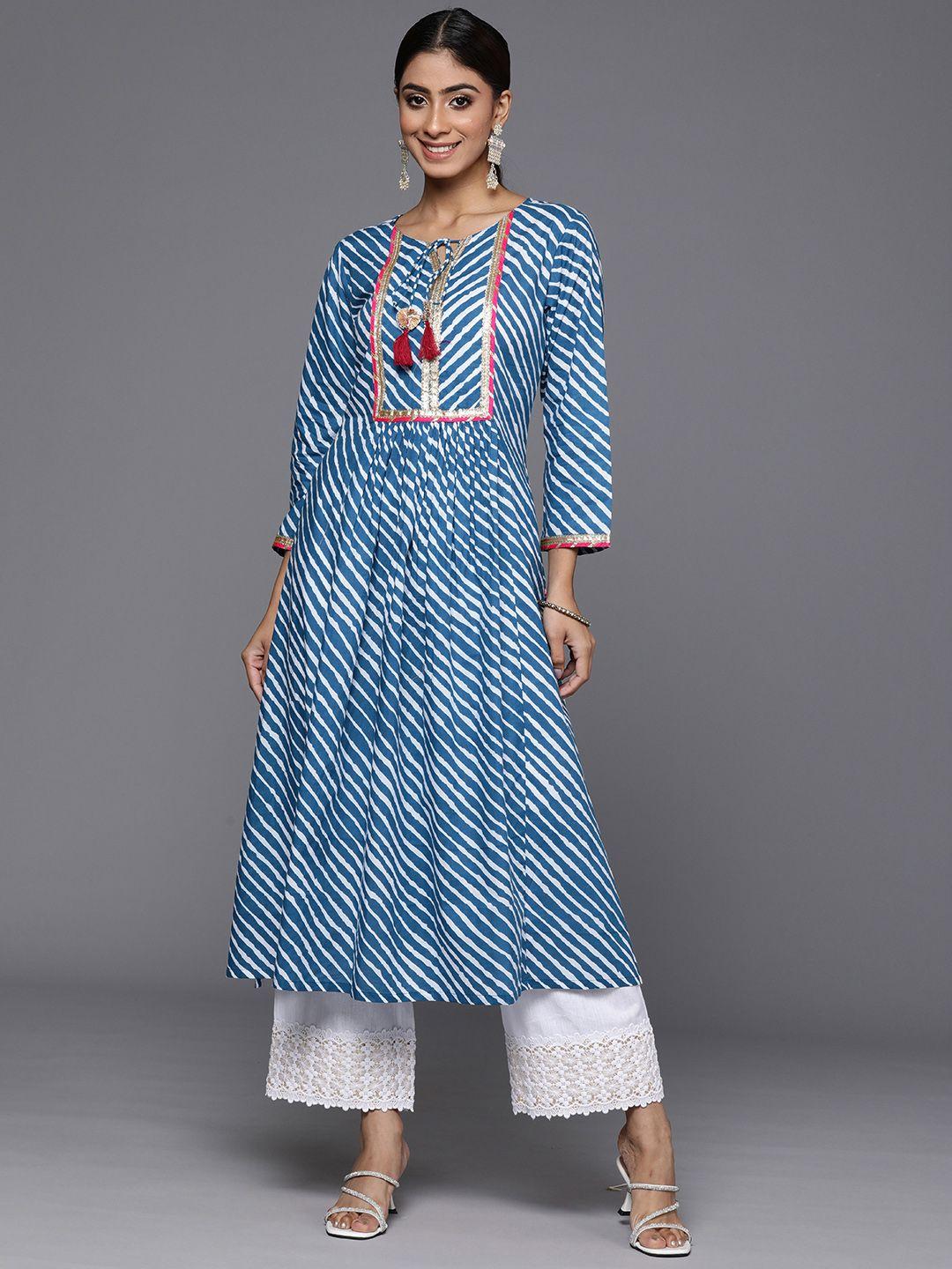 varanga leheriya printed sequinned kurta