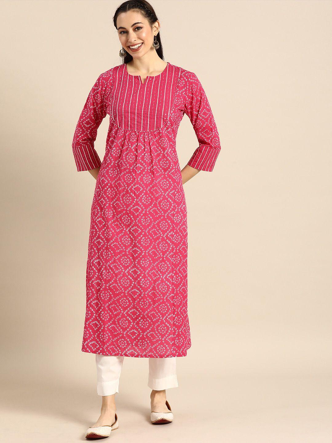 varanga pink ethnic motifs embellished kurta