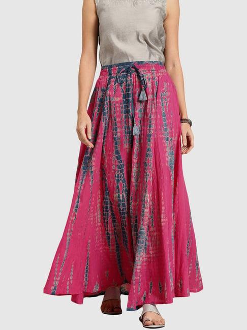 varanga pink printed skirt