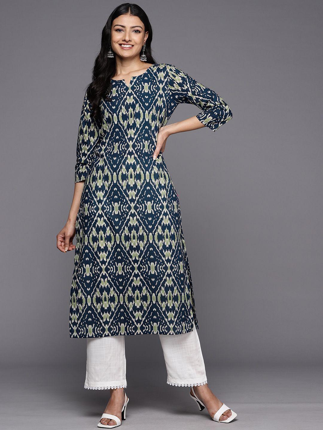 varanga printed indigo pure cotton kurta