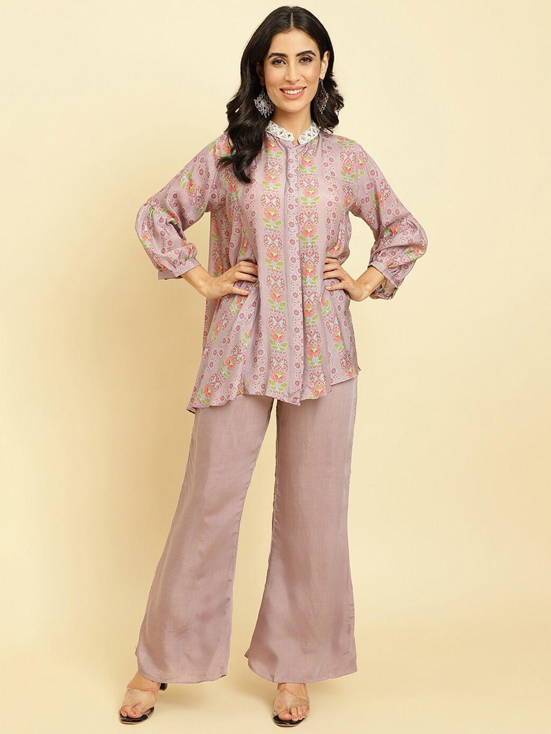 varanga printed top with palazzos