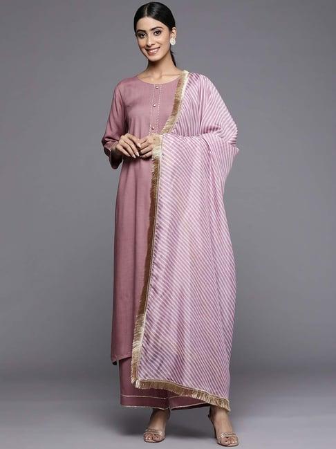 varanga purple kurta palazzo set with dupatta