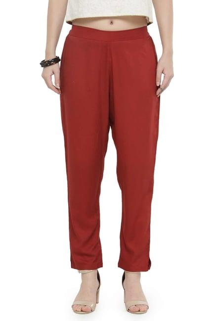 varanga rust regular fit cigarette pants