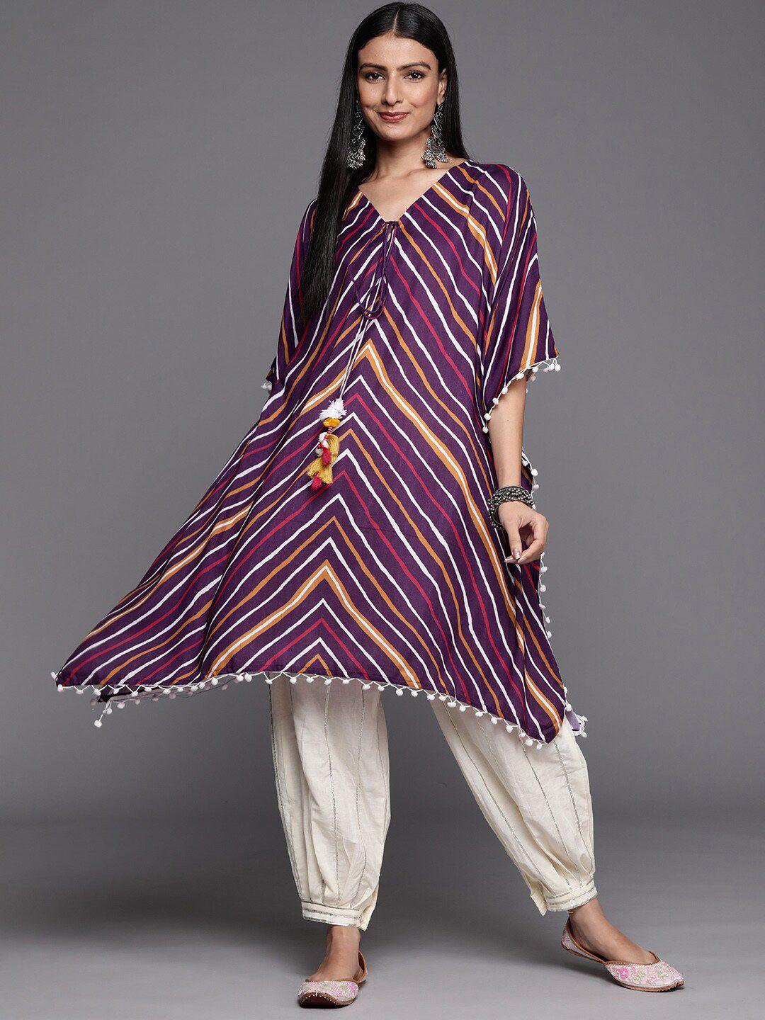 varanga striped kaftan kurta with salwar