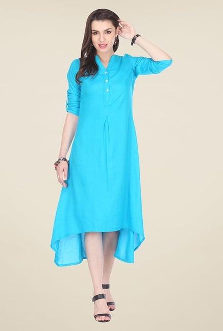 varanga turquoise solid kurta