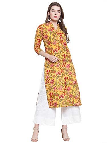 varanga women's cotton solid regular kurta set (nv_var119805_yellow