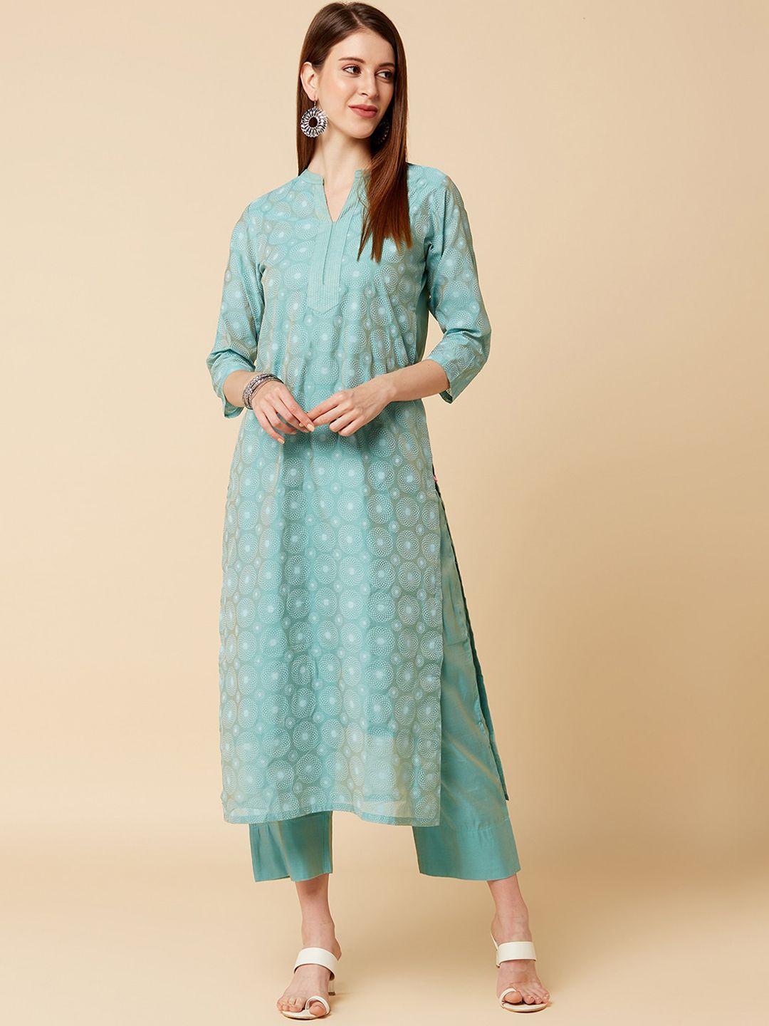varanga women blue chanderi silk kurta set