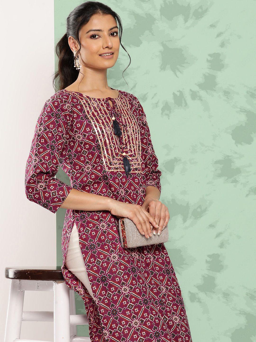 varanga women ethnic motifs printed gotta patti indie prints kurta