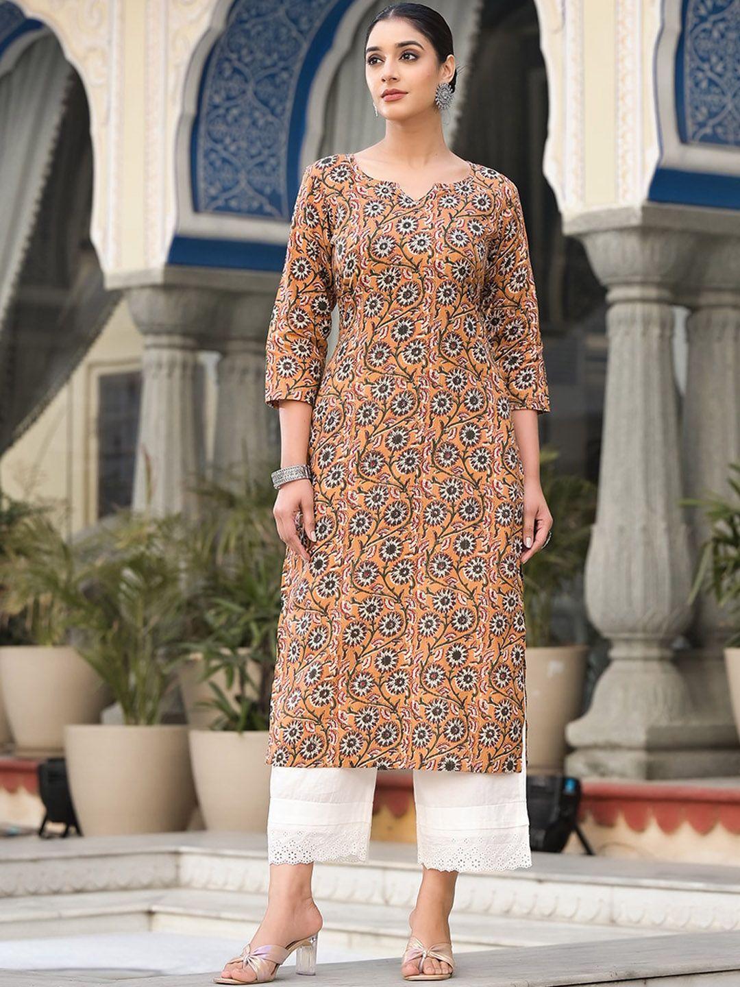 varanga women ethnic motifs printed thread work kurta