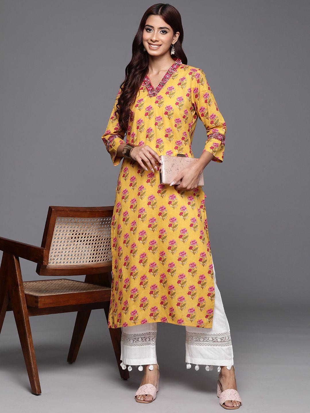 varanga women floral embroidered thread work kurta