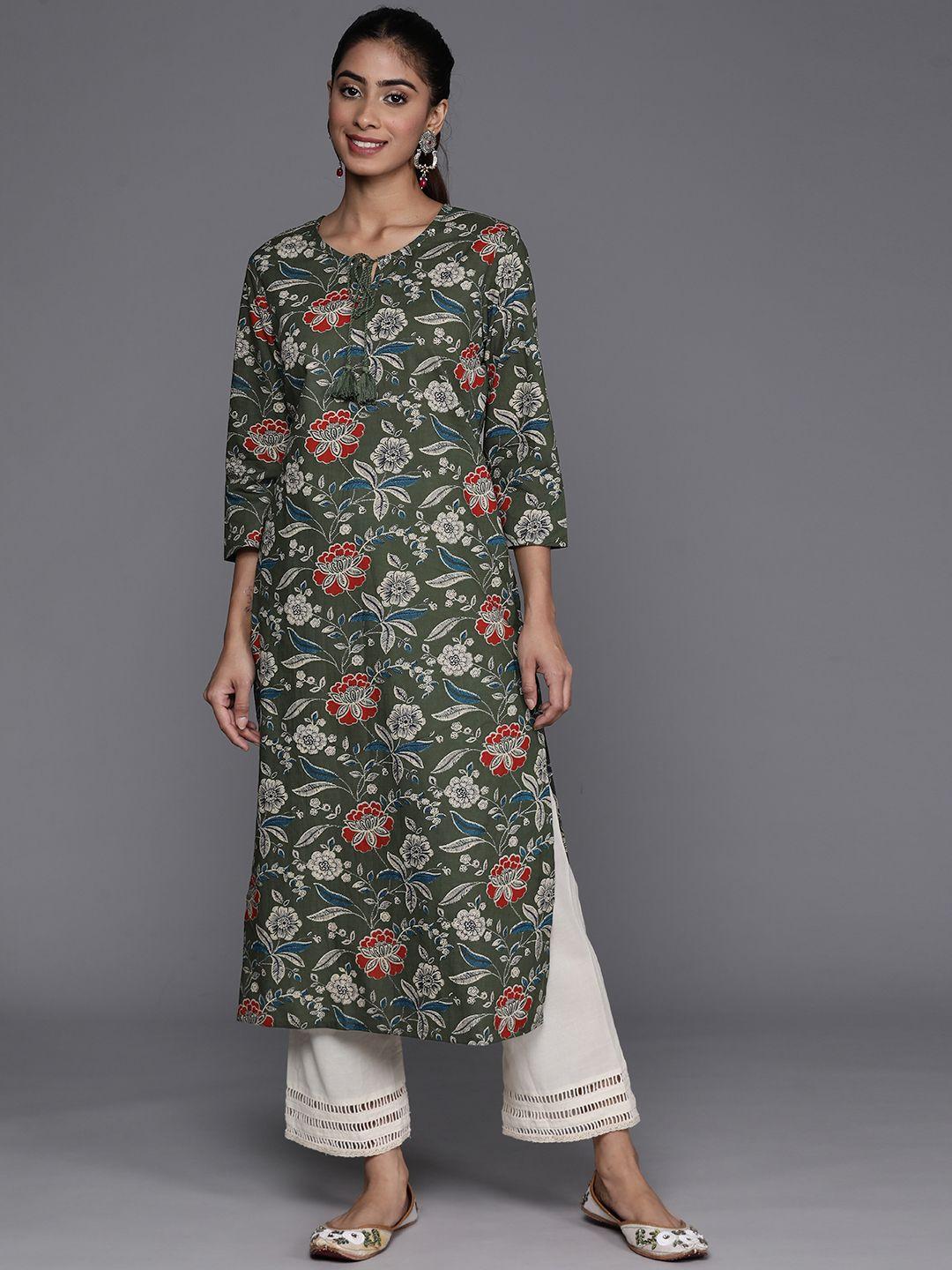 varanga women floral printed sequinned floral kurta