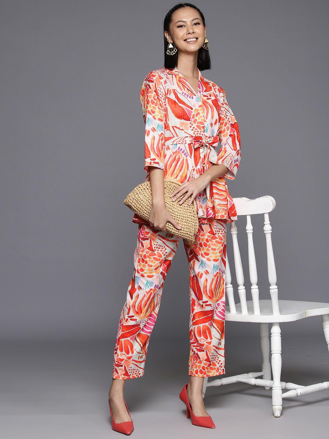 varanga women floral printed top with trousers