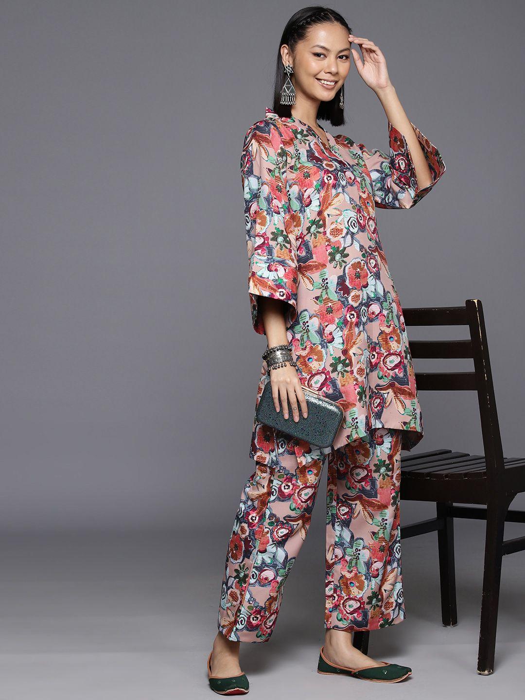 varanga women floral printed tunic with trousers