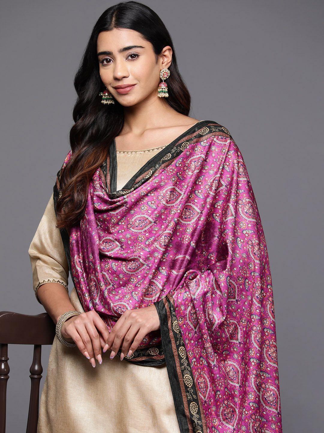 varanga women floral printed velvet shawl