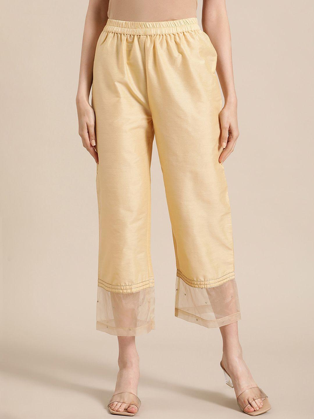 varanga women gold regular trousers