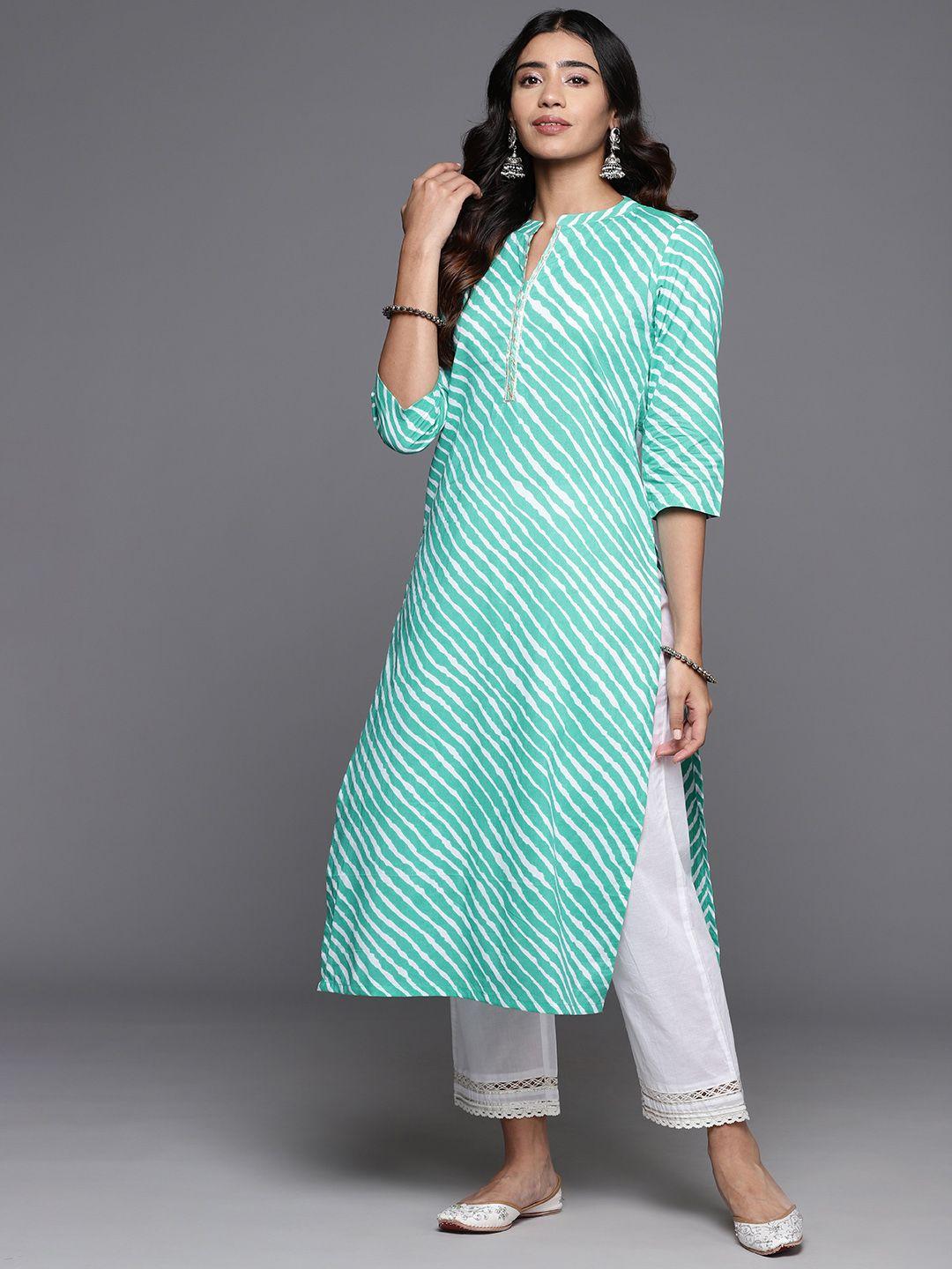 varanga women leheriya printed straight kurta