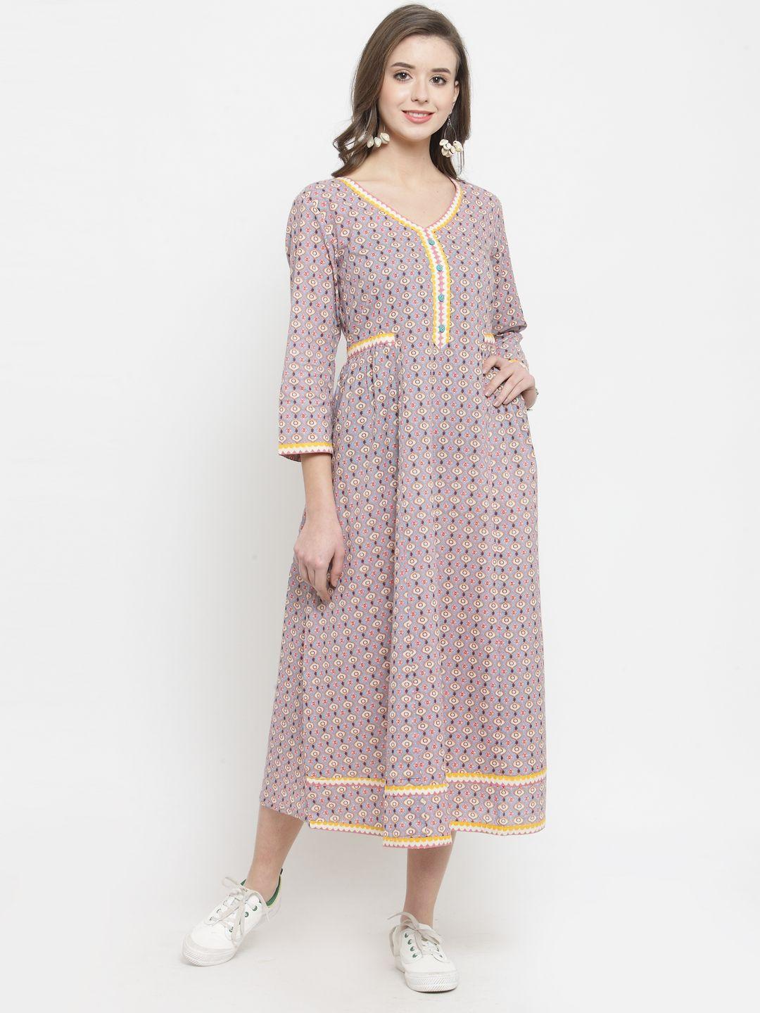 varanga women multicoloured printed fit and flare dress