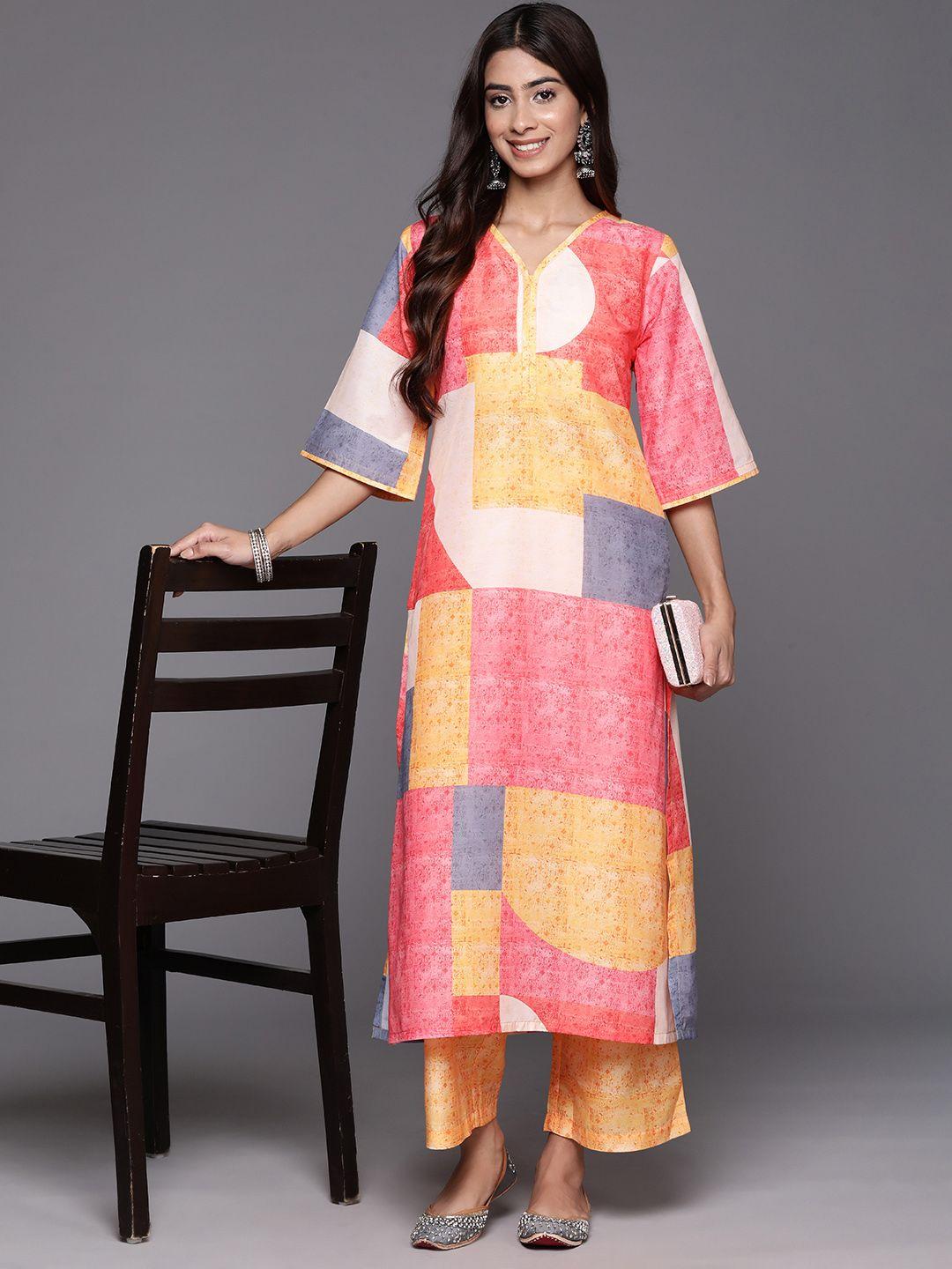 varanga women printed regular kurta with trousers