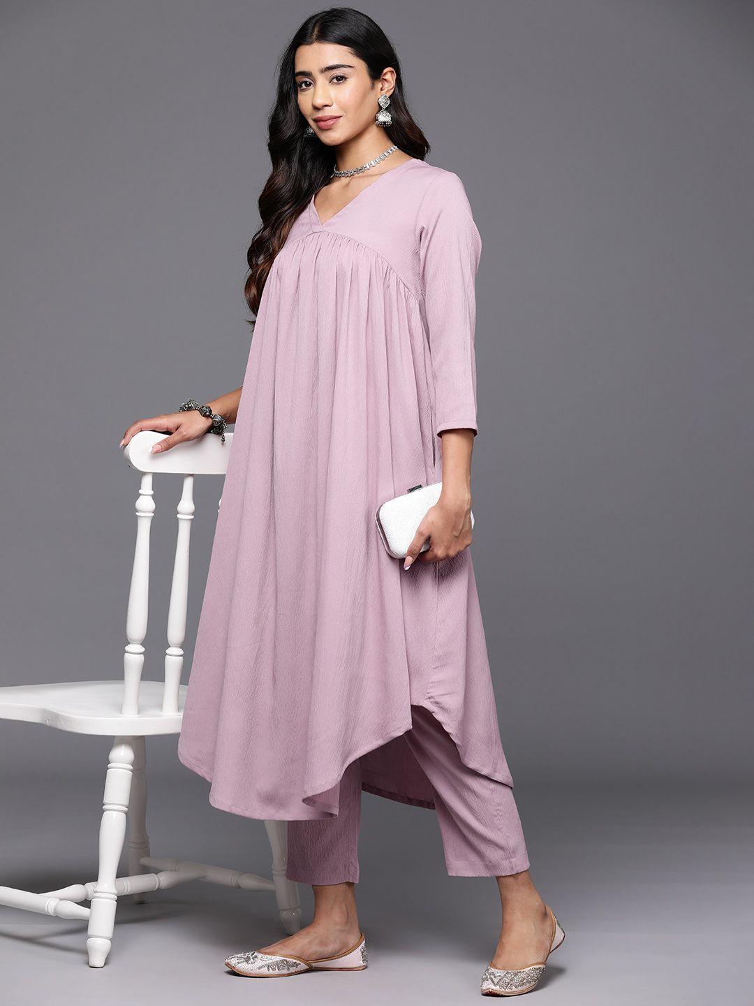 varanga women solid empire kurta with trousers