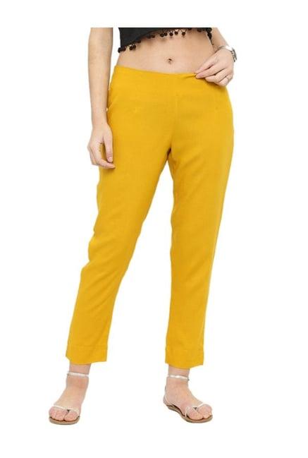 varanga yellow straight fit pants