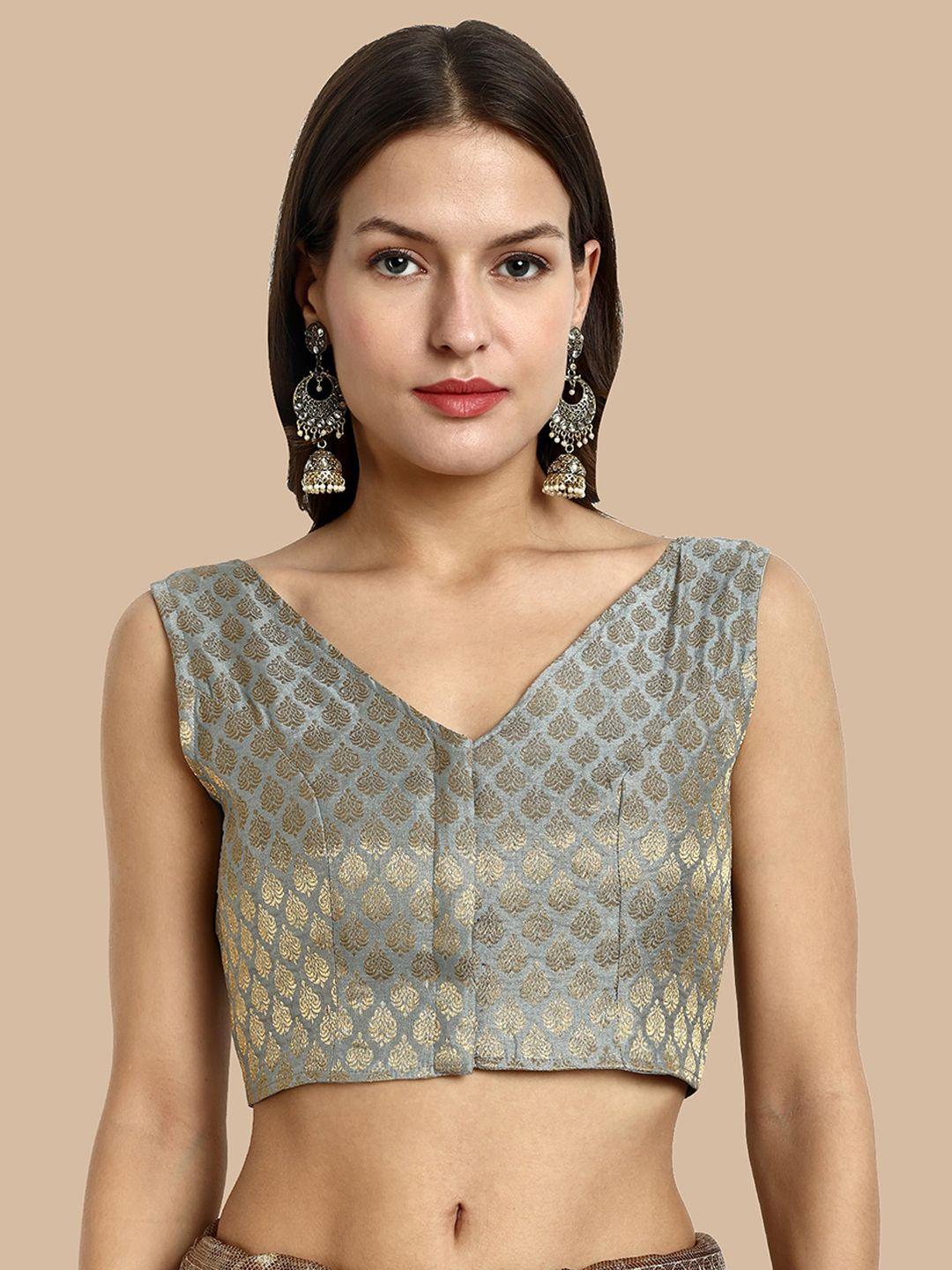 vardha ethnic motifs woven design saree blouse
