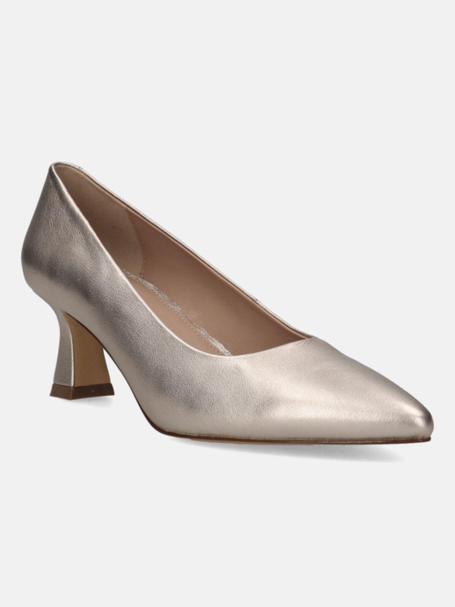 varese gold leather womens heels