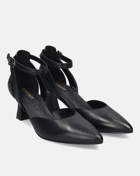 varese leather pumps with buckle closure