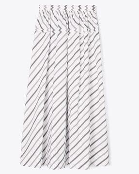 variegated striped a-line poplin skirt