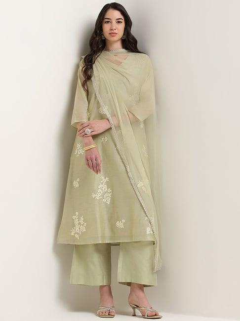 vark by westside sage floral embroidered kurta set