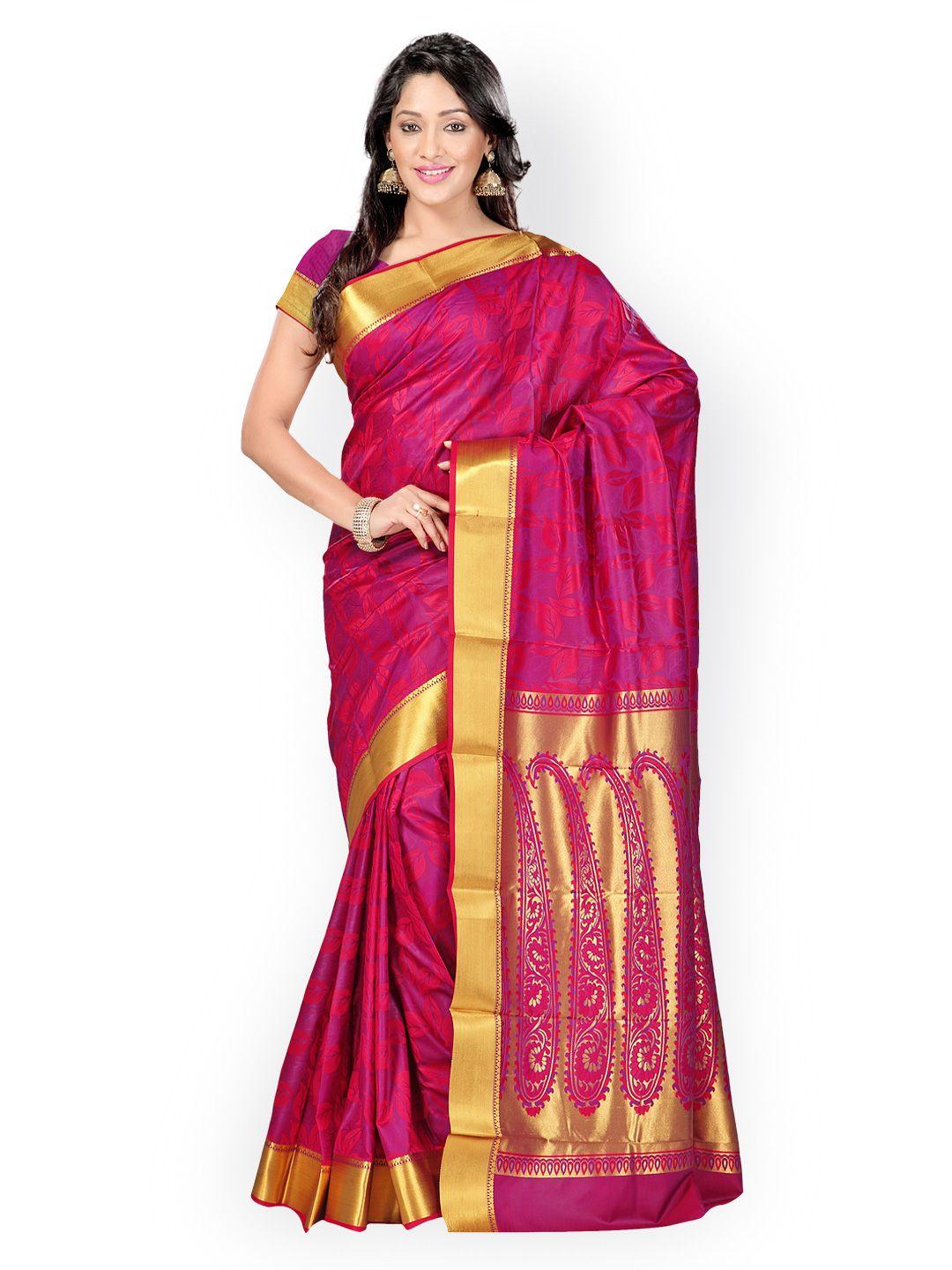 varkala silk saree magenta & puple jacquard art silk kanjeevaram saree