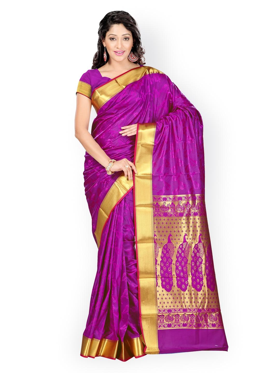 varkala silk saree puple jacquard art silk traditional saree