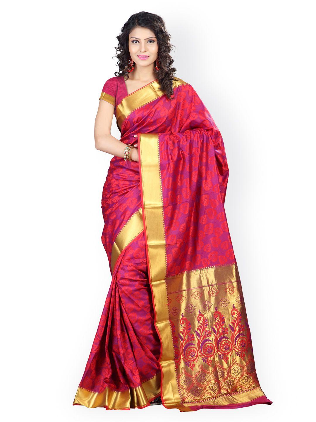 varkala silk sarees red & purple art silk & jacquard traditional saree