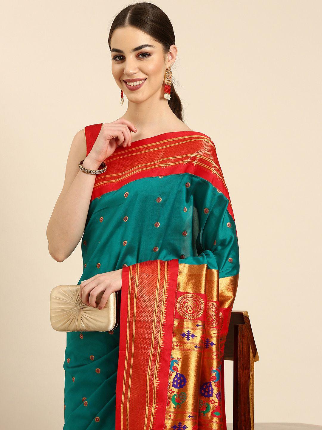 varkala silk sarees ethnic motifs zari silk blend handloom paithani saree